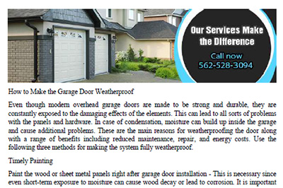 How to Make the Garage Door Weatherproof in Norwalk